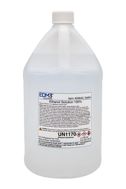 EDM3 STAINS AND REAGENTS Ethanol Solution, 100%, Gallon (Item is Non-Returnable) (US Only) (HAZMAT Fees Apply, cannot ship via Air or to AK, GU, HI, MP, PR, VI)