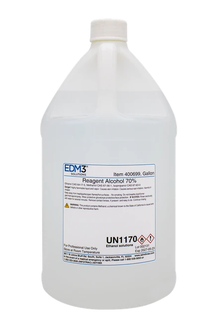 EDM3 STAINS AND REAGENTS Reagent Alcohol 70%, Gallon (Item is Non-Returnable) (US Only) (HAZMAT Fees Apply, cannot ship via Air or to AK, GU, HI, MP, PR, VI)