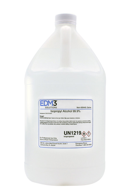 EDM3 STAINS AND REAGENTS Alcohol 99% Isopropyl, 1 Gal (Item is Non-Returnable) (US Only) (HAZMAT Fees Apply, cannot ship via Air or to AK, GU, HI, MP, PR, VI)