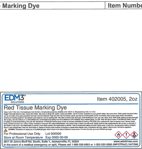 EDM3 MOHS KIT & ACCESSORIES Tissue Marking Dye, Red, 2 oz (Item is Non-Returnable) (US Only)