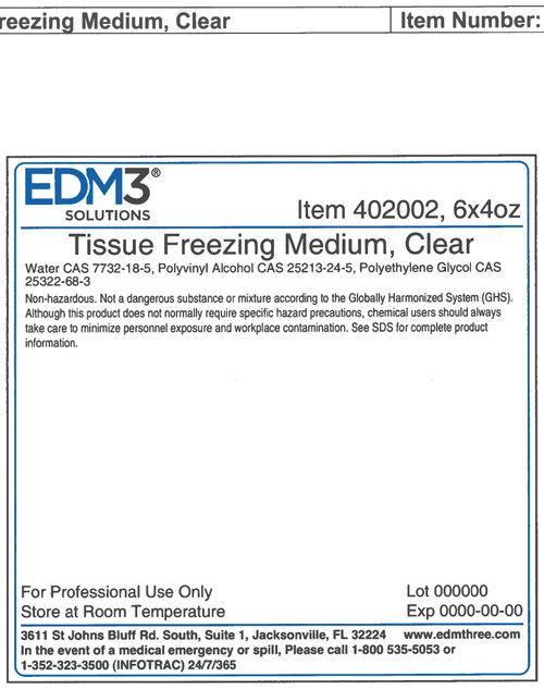 EDM3 MOHS KIT & ACCESSORIES Tissue Freezing Medium, Clear, 6 x 4 oz (Item is Non-Returnable) (US Only)