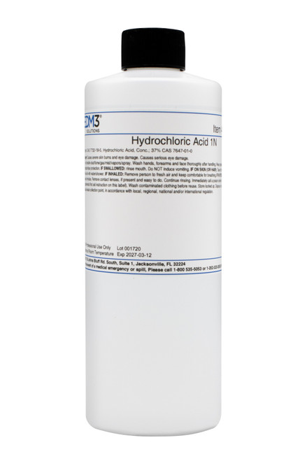 EDM3 STAINS AND REAGENTS Hydrochloric Acid, 1% Norm, 16 oz, Non-Regulated  (Item is Non-Returnable) (US Only)
