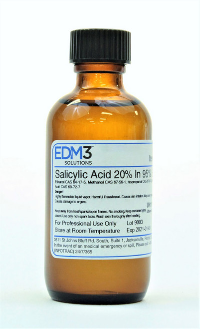 EDM3 STAINS AND REAGENTS Salicylic Acid, 20%, in 95% EtOH, 2 oz (Item is Non-Returnable) (US Only) (HAZMAT Fees Apply, cannot ship via Air or to AK, GU, HI, MP, PR, VI)
