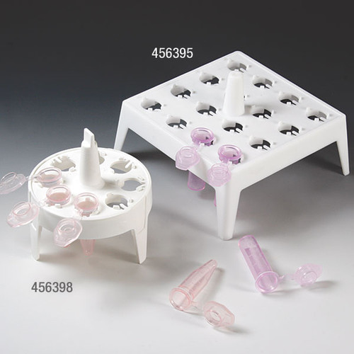 GLOBE SCIENTIFIC FLOAT MICROTUBE RACKS Float Microtube Rack, Square, 16 Places, 3.75" x 3.75" x 3", White, 4/pk
