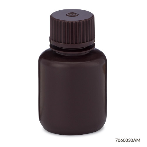 GLOBE SCIENTIFIC DIAMOND™ REALSEAL BOTTLES Diamond RealSeal™Bottle, Narrow Mouth Boston Round, HDPE with PP Closure, 30mL, 12/bg