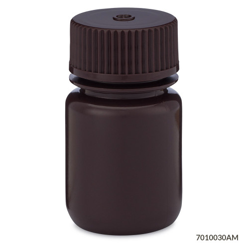 GLOBE SCIENTIFIC DIAMOND™ REALSEAL BOTTLES Diamond RealSeal™Bottle, Wide Mouth Round, HDPE with PP Closure, 30mL, 12/bg