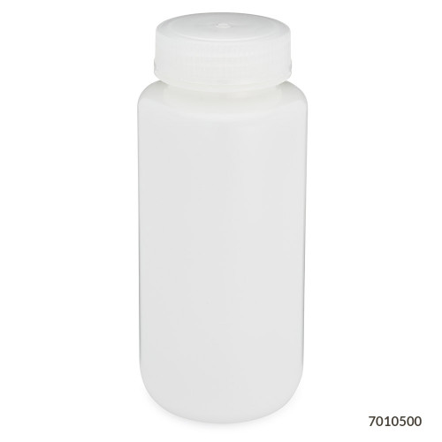GLOBE SCIENTIFIC DIAMOND™ REALSEAL BOTTLES Diamond RealSeal™Bottle, Wide Mouth Round, HDPE with PP Closure, 500mL, 12/bg