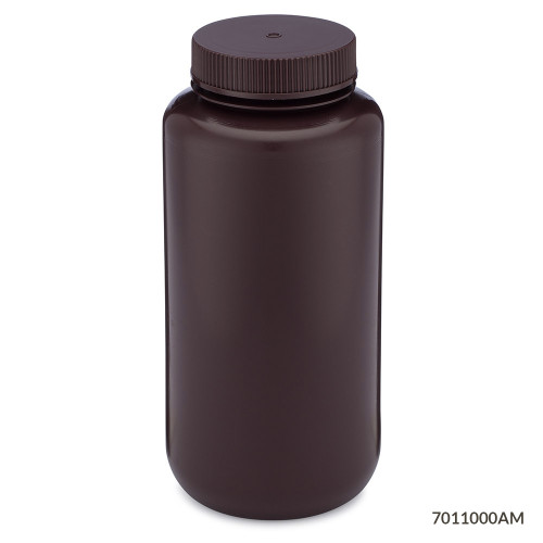 GLOBE SCIENTIFIC DIAMOND™ REALSEAL BOTTLES Diamond RealSeal™Bottle, Wide Mouth Round, HDPE with PP Closure, 1000mL, 6/bg