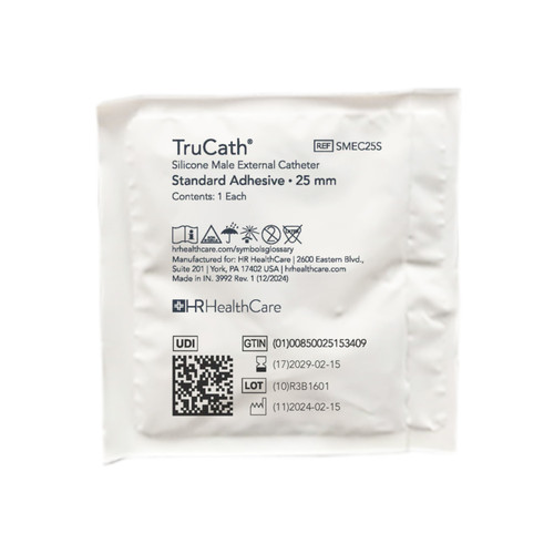 HR® TRUCATH® EXTERNAL CATHETER Catheter, Male, External, Standard Adhesive, 100% silicone, Small, 25 mm, 100ea/bx, 6bx/cs