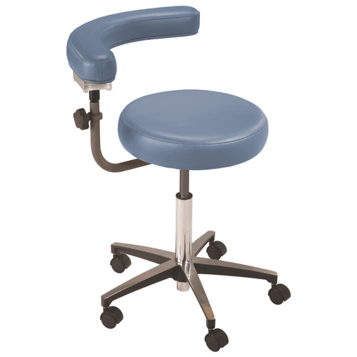 MTI STOOL Stool, Pneumatic Hand Operated, Chrome Base, with Body Support, Ultra-Walnut ( ONLY) (Continetal US & Canada)
