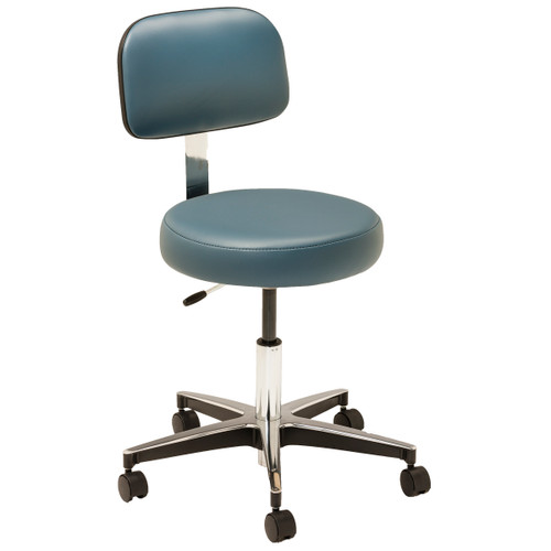 MTI STOOL Stool, Pneumatic Hand Operated, Chrome Base, with Ergo Backrest, Ultra-Buff ( ONLY) (Continetal US & Canada)