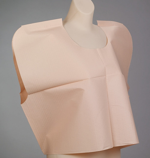 TIDI TISSUE POLY TISSUE PATIENT CAPE - Exam Cape, 30" x 21", Peach, T/P/T, 100/cs