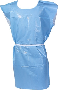TIDI TISSUE POLY TISSUE PATIENT GOWN - Exam Gown, 2-Ply, T/P, 30" x 42", Sky Blue, 50/cs