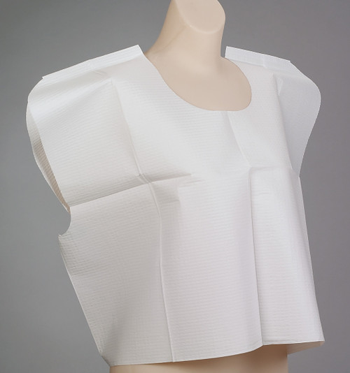 TIDI TISSUE POLY TISSUE PATIENT CAPE - Exam Cape, 30" x 21", White, T/P/T, Latex Free (LF), 100/cs