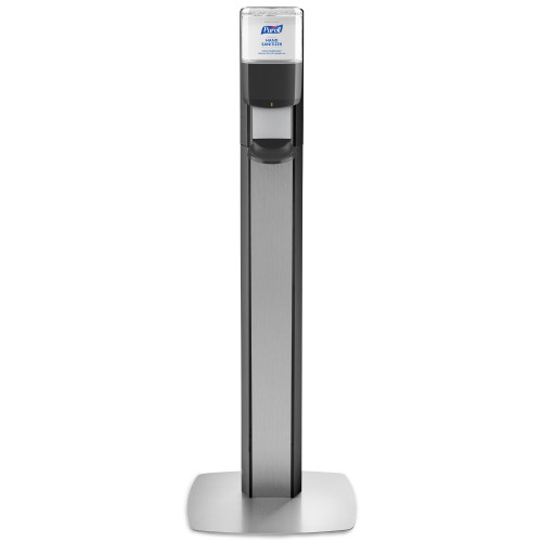 GOJO PURELL® MESSENGER™ STAND AND ACCESSORIES Purell® Messenger™ ES6 Floor Stand, Graphite with Silver Panel (Dispenser Included), 1/cs (16 cs/plt)