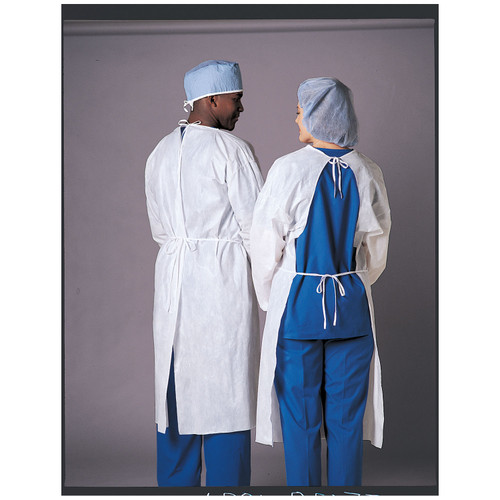 BUSSE STAFF PROTECTION GOWNS Full Back Gown, White, 50/cs