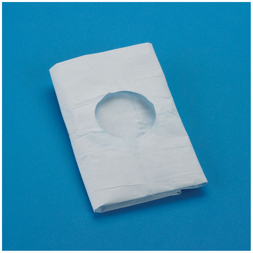 BUSSE TOWELS/DRAPES Drape, 3" Round Fenestration, Non-Sterile, Autoclavable, Polypropylene Film Center, White, 300/cs