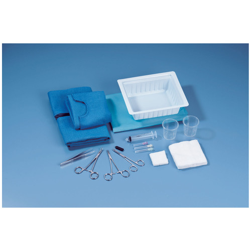 BUSSE ER LACERATION TRAY ER Laceration Tray Same as #749 Except Having (1) Cloth Fenestrated Drape & (2) Cloth Towels (instead of the polylined drape & absorbent towel), Sterile, 20/cs