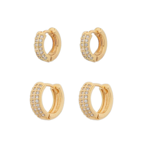 Sensation Thick CZ Huggie Set GP (SS1832)