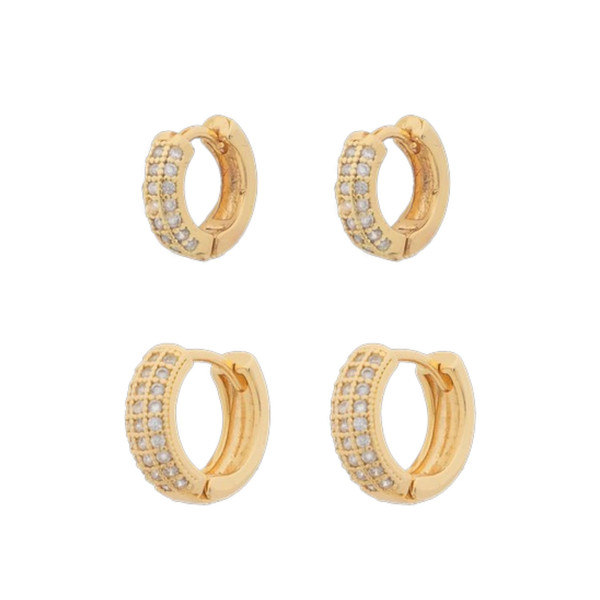 Sensation Thick CZ Huggie Set GP (SS1832)