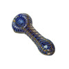 4” Heavy Cobalt Blue Geometric Bubble Hand Pipe