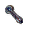 4” Heavy Cobalt Blue Geometric Bubble Hand Pipe