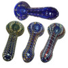 4” Heavy Cobalt Blue Geometric Bubble Hand Pipe