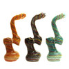 Heavy  Frit Rasta line Glass Bubbler - Twisty Mouth Piece