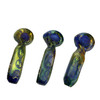 Heavy - Silver Fumed - Square Glass Hand Pipe. Assorted.