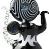 6" BLACK N WHITE CLEOPETRA SWIRL BUBBLER - 1 PC