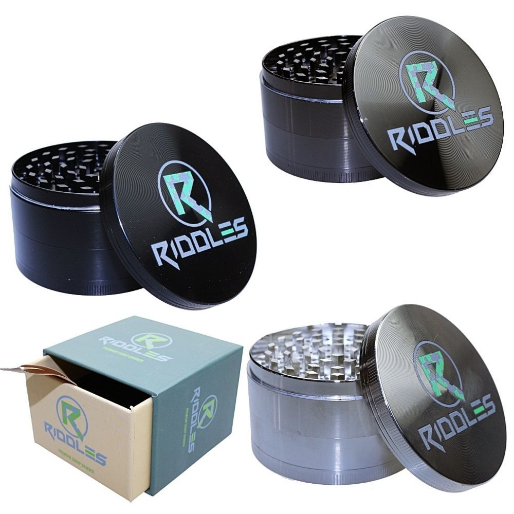 Riddles 75 mm OG Razor Sharp Blades 4-Piece Herb Grinder-HX141