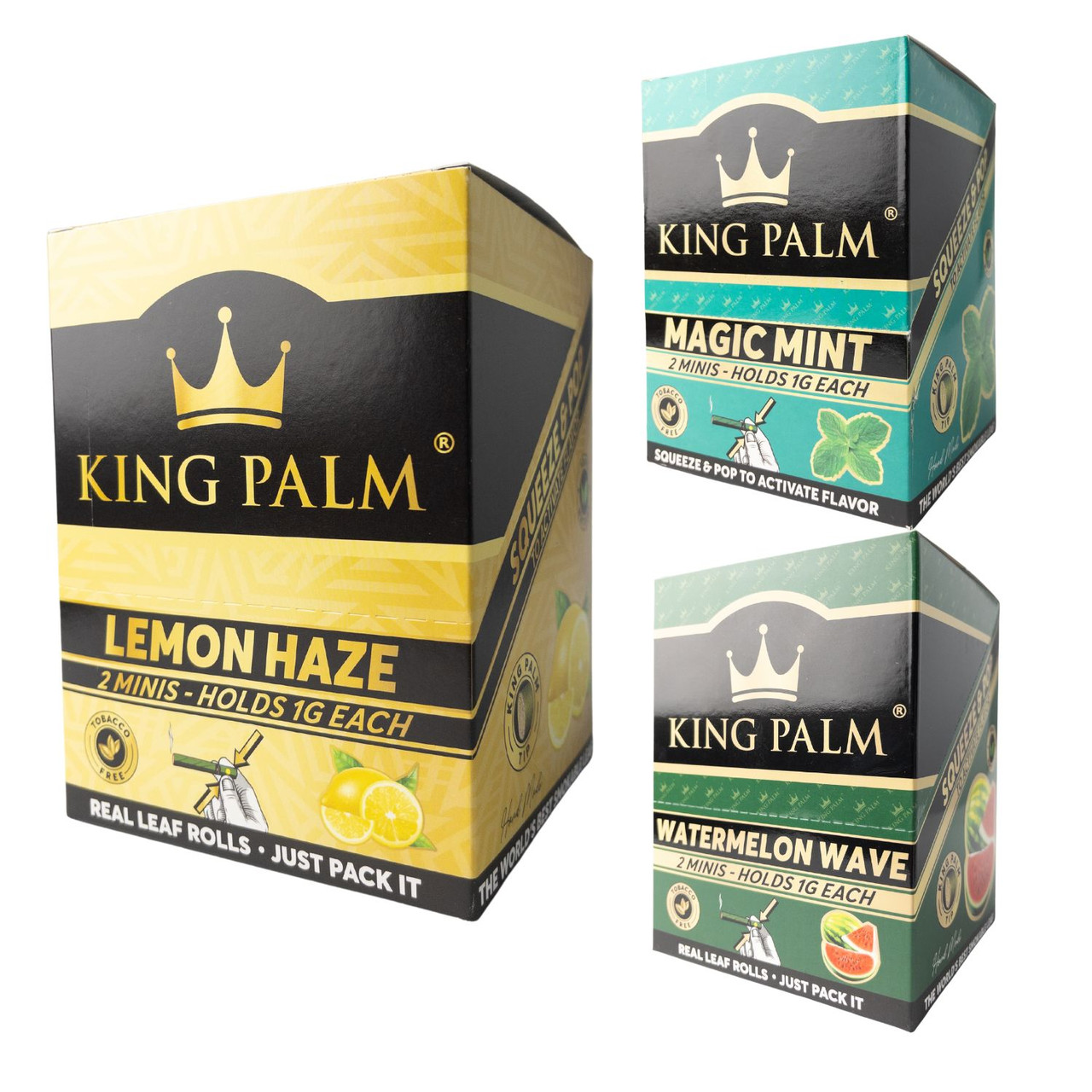 King Palm Mini Magic Mint Palm Leaf Rolls – 20 Packs Of 2 (40 Total Rolls)