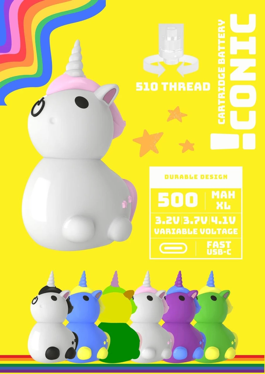 unicorn vape battery ICONIC - CARTRIDGE 510 Thread 480mAh pre roll packaging uk Select Flavor ::Lush Ice The Hype Vape Juice