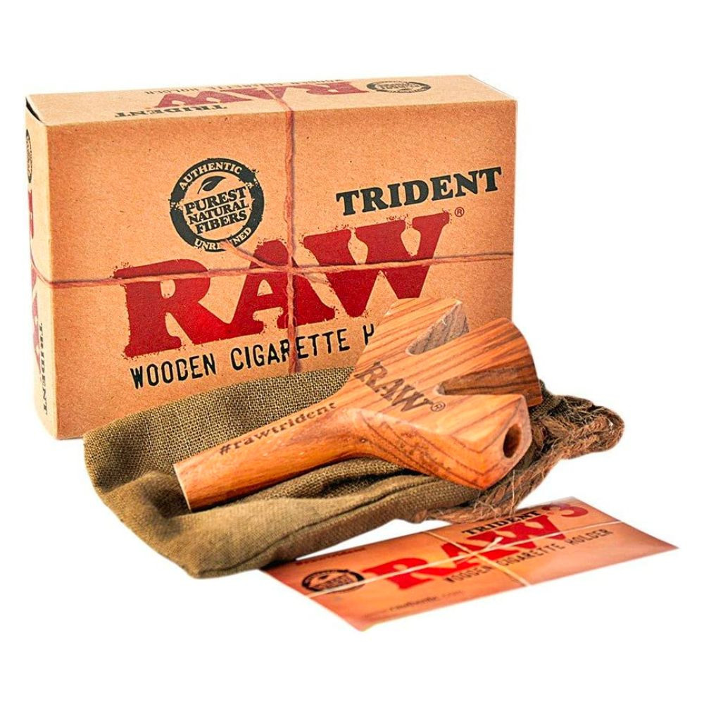 Raw Trident Triple Barrel Wooden Joint Holder (Limited Edition) - 1 CT -  Yellow Bird Wholesale