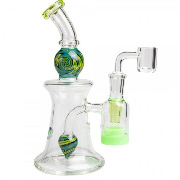 7.5"-5ml Reclaim Wig Wag Rig With Spiral Color Perc.