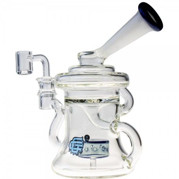 7.5" Crystal Glass Direct Inject Internal Recycler. COLOR ACCENTED