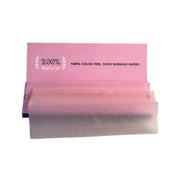 PINK - NATURAL ROLLING PAPER - 1 1/4 - 24 PACK - 50 LEAVES PER PACK | DISPLAY BOX