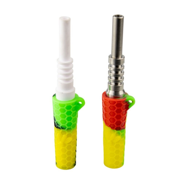 SILICONE NECTAR COLLECTOR SET WITH 14MM TITANIUM NAIL -SmokeDay