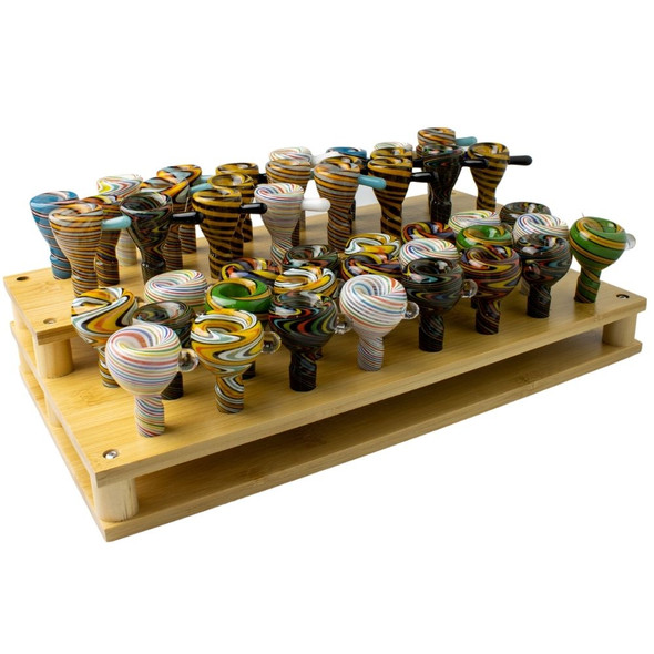 Riddles Display-- Wooden Display With Wig Wag Bowls. Complete Display