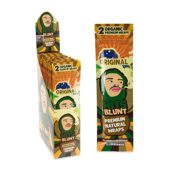 Hits Blunt Organic Premium Hemp Wraps 2PK - 24ct Display