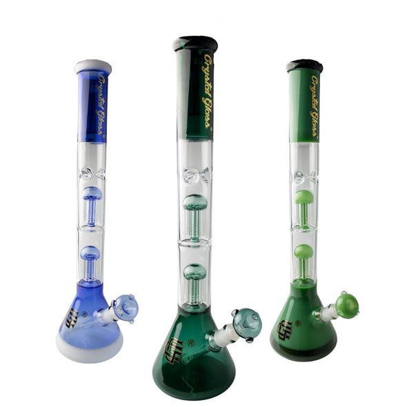 5mm – 20” Double 8Arm Tree Perc Colored Classic Beaker W/ Ice Pinch.