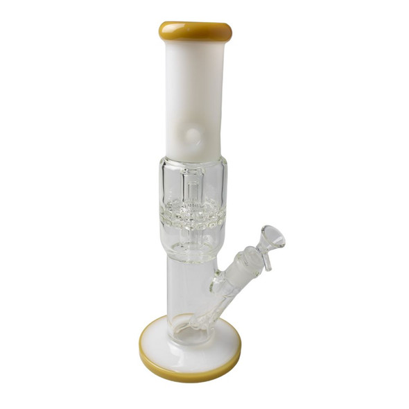 5mm - 13” Two Tone Straight Tube Hybrid Matrix Perc. Ice Catcher