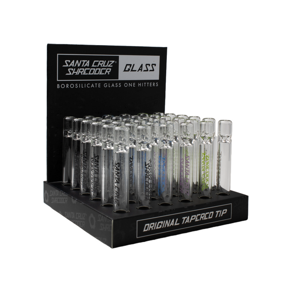SANTA CRUZ SHREDDER - BOROSILICATE GLASS ONE HITTERS - 36 PC DISPLAY BOX