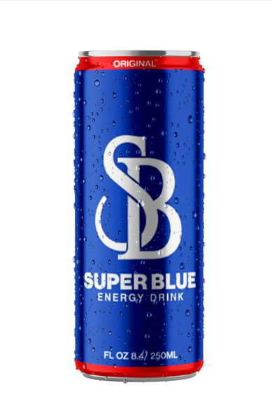 SUPER BLUE ENERGY DRINK 8.4 FL OZ | CASE OF 24