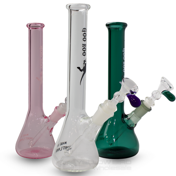 GOO ROO DESIGNS - 8" WELDED MICRO BEAKER BONG GOO ROO DESIGNS - 8" WELDED MICRO BEAKER BONG