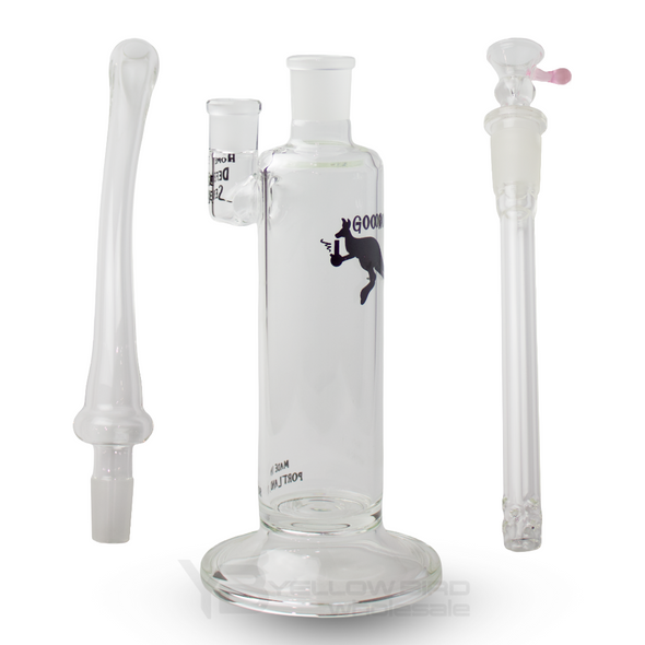 GOO ROO DESIGNS - 18" STRAIGHT TUBE 3 PIECE BUBBLER GOO ROO DESIGNS - 18" STRAIGHT TUBE 3 PIECE BUBBLER