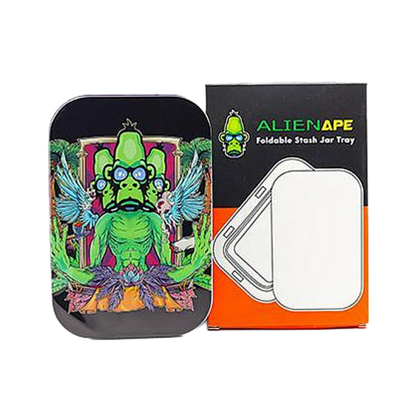 ALIEN APE - FOLDABLE STASH JAR TRAY - SPRING SILICONE STORAGE