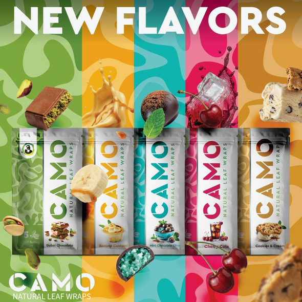 Afghan Hemp - Camo Wraps Self-Rolling  Wraps - 25pk - 5 Per Pack