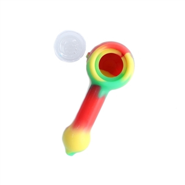 Silicone Spoon Pipe 4'' With Glass Bowl