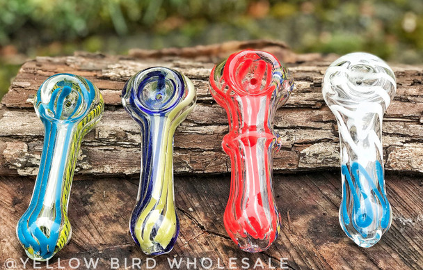 4.5" See-through Stripes Hand Pipe